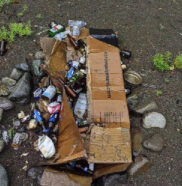 Increased usage of unimproved camping areas due to the COVID-19 pandemic has left behind a mountain of trash. Photo courtesy Gifford Pinchot Trash Force
