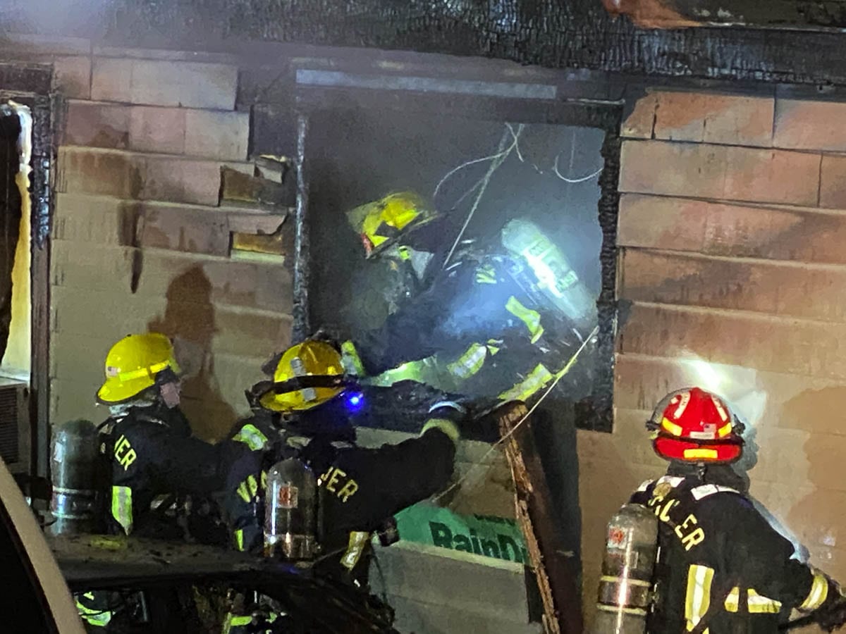 Seven people and two dogs were displaced after the fire at a four-plex located at 6205 NE 11TH Avenue. Photos courtesy of Clark County Fire District 6