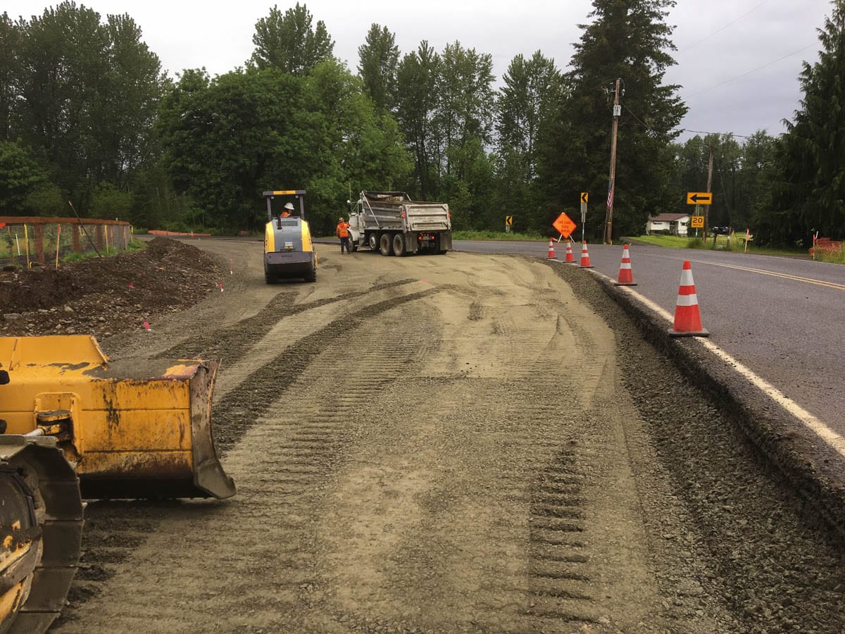 Regular drivers along the Northeast Manley Road near Northeast 254th Street can expect continued lane closures as contractors with Clark County Public Works continue culvert replacement work. Photo courtesy of Clark County Public Works