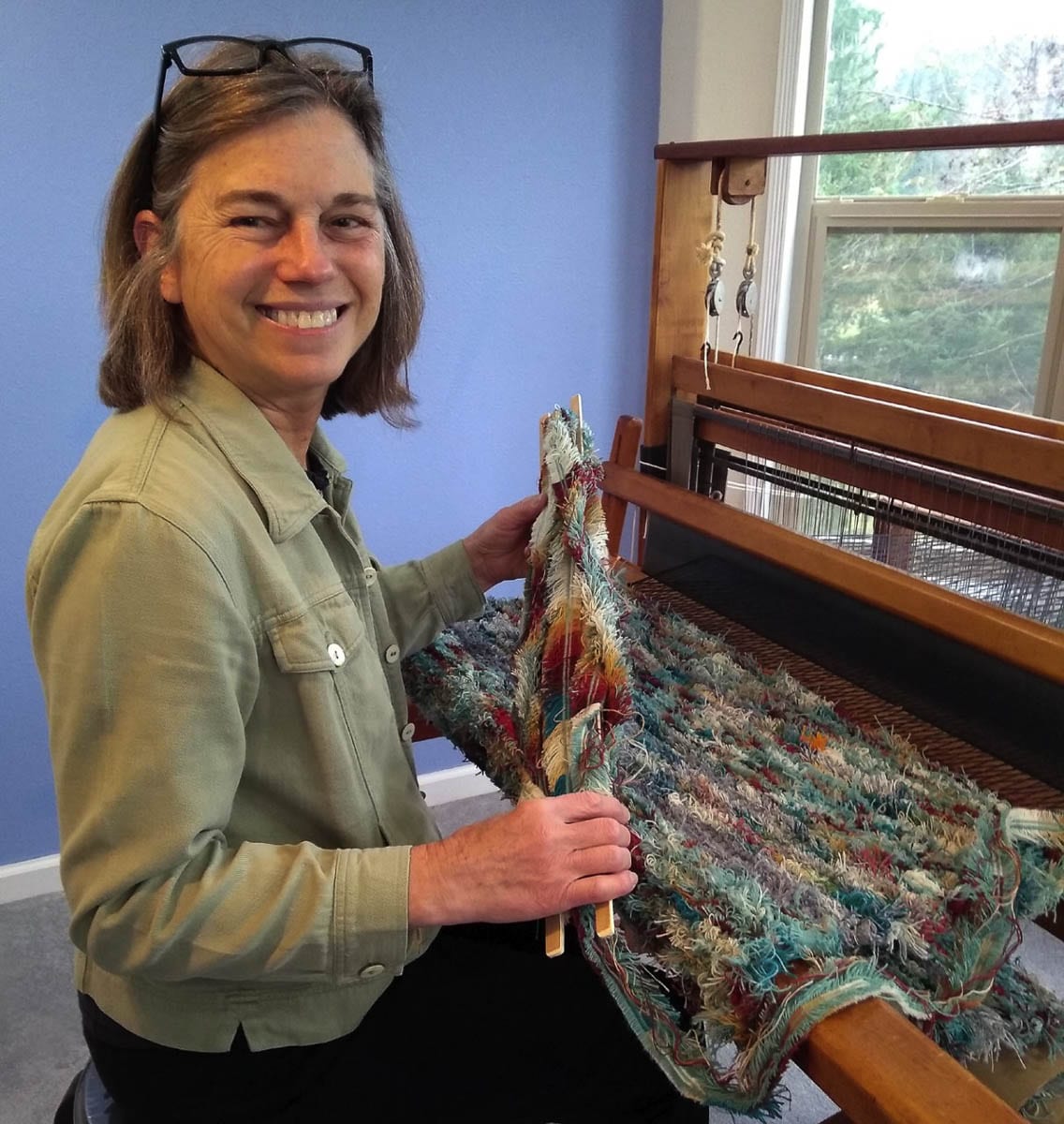 Kathy Marty of Windy Hills Weaving is excited to help get the word out about Artists Sunday. Photo courtesy Kathy Marty