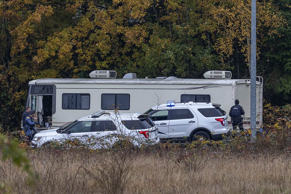 The Woodland Police Department was busy with a high volume of calls Monday, including a chase involving officers and a male subject in a motorhome. Photo by Mike Schultz