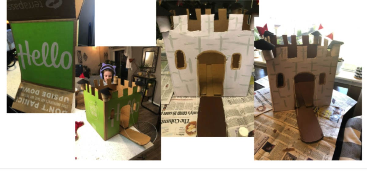Gause Elementary School fourth graders recently participated in an assignment to design and build a medieval castle using supplies from home. Photo courtesy of Washougal School District