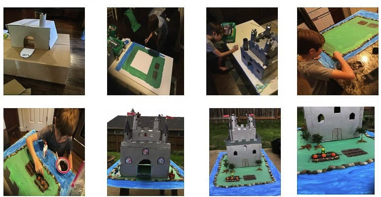 Each castle had mandatory elements that included a main gate or drawbridge, turrets or towers, cut out windows, battlements and flags. Photo courtesy of Washougal School District