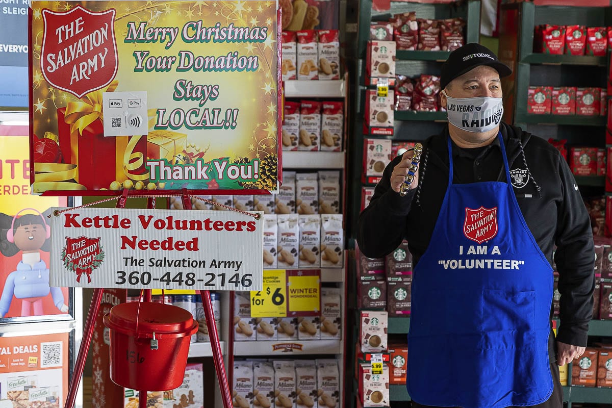 The Salvation Army is looking for volunteers to ring the bell, with opportunities all over Southwest Washington up until Christman Eve. Photo by Mike Schultz