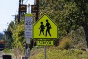 School zone signs in effect and enforceable