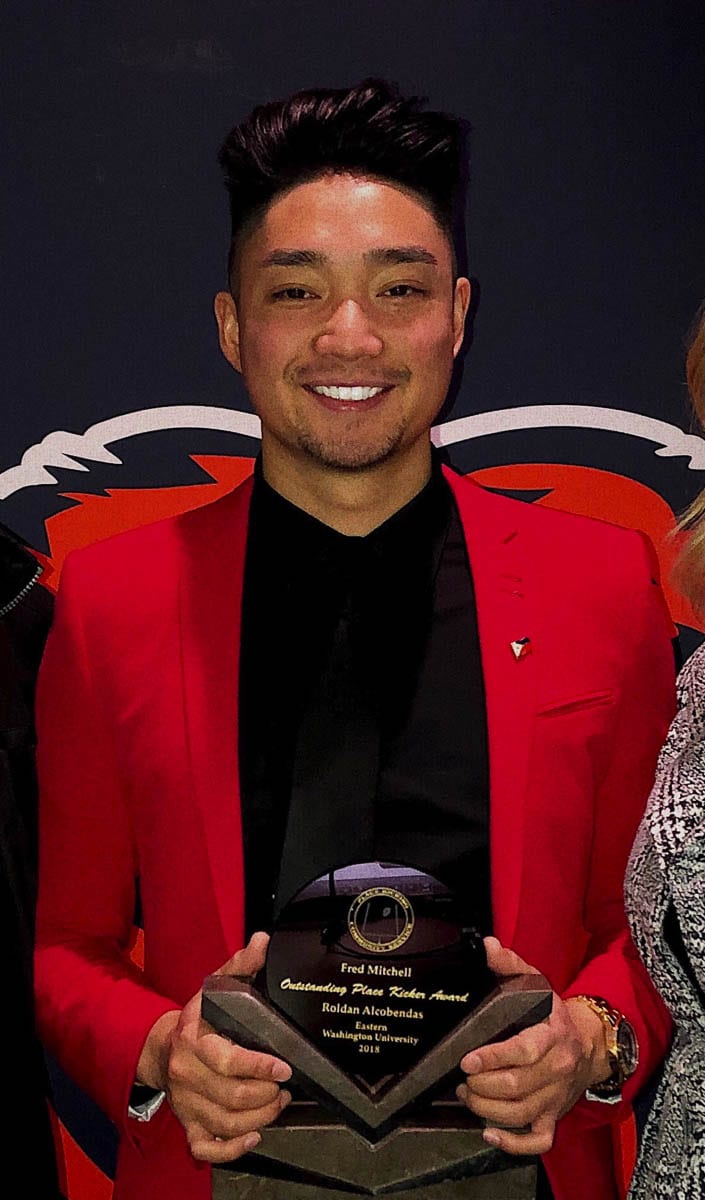 Roldan Alcobendas, who graduated from Camas, was named the top kicker in the country for Eastern Washington back in 2018. He is one of four Clark County athletes to be on EWU’s all-decade team. Photo courtesy Roldan Alcobendas