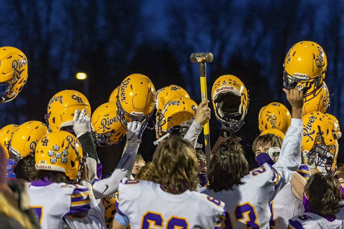 Honoring the Columbia River name, the high school’s football team played for purple and gold pride once the season started in February. Students have the opportunity to vote for a new mascot -- Rapids, Purple Tide, Captains or just Columbia River. Photo by Mike Schultz.