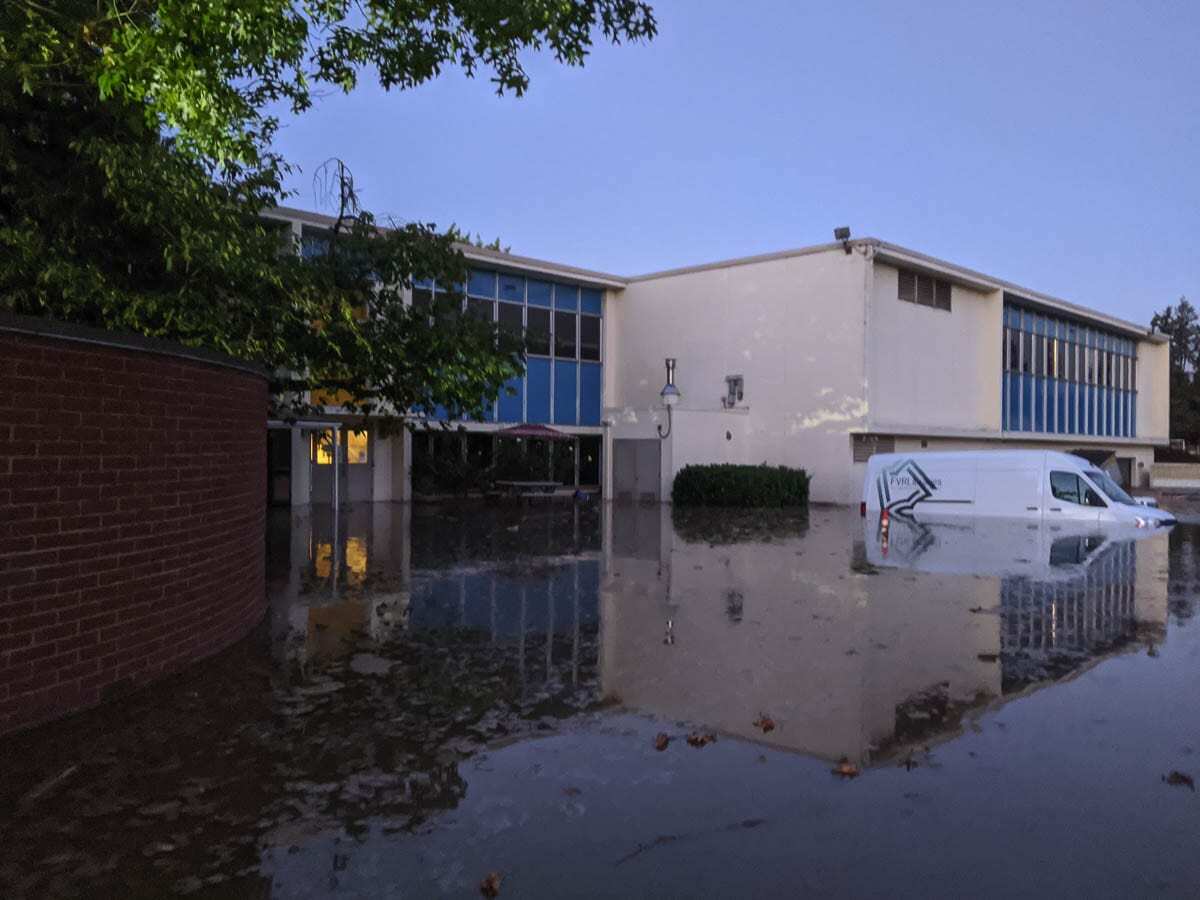 A major flood in Oct. 2020 caused massive damage to the current Fort Vancouver Library headquarters building on East Mill Plain Boulevard. Photo courtesy Fort Vancouver Regional Library