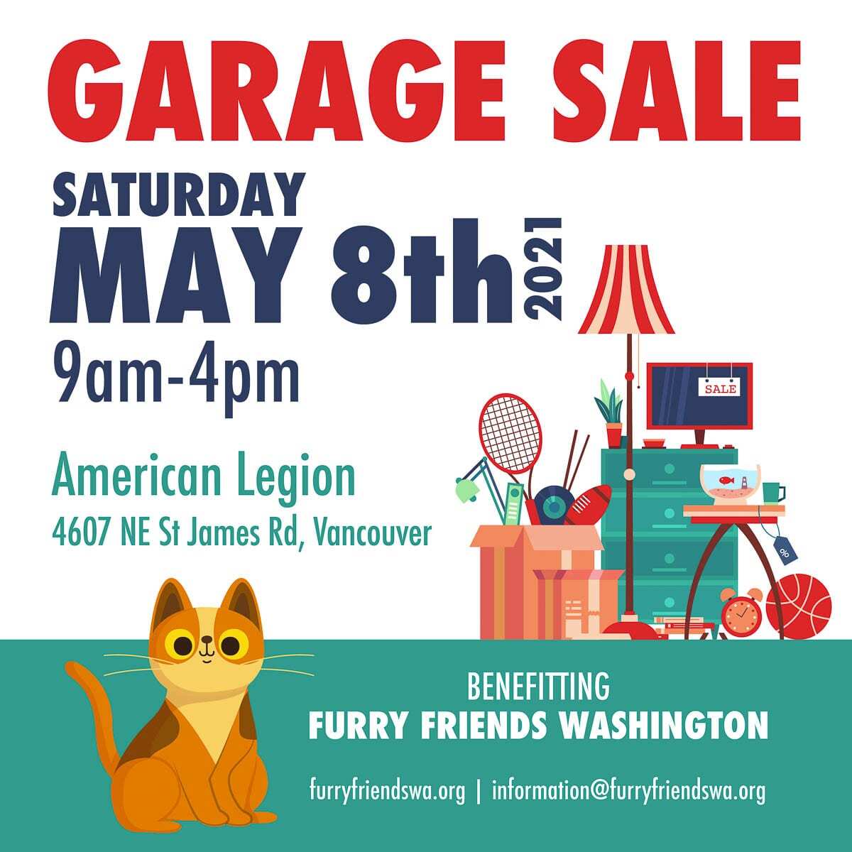 The festivities will begin at 9 a.m. on Sat., May 8 and will end at 4 p.m. at the American Legion located at 4607 NE St James Road, Vancouver.