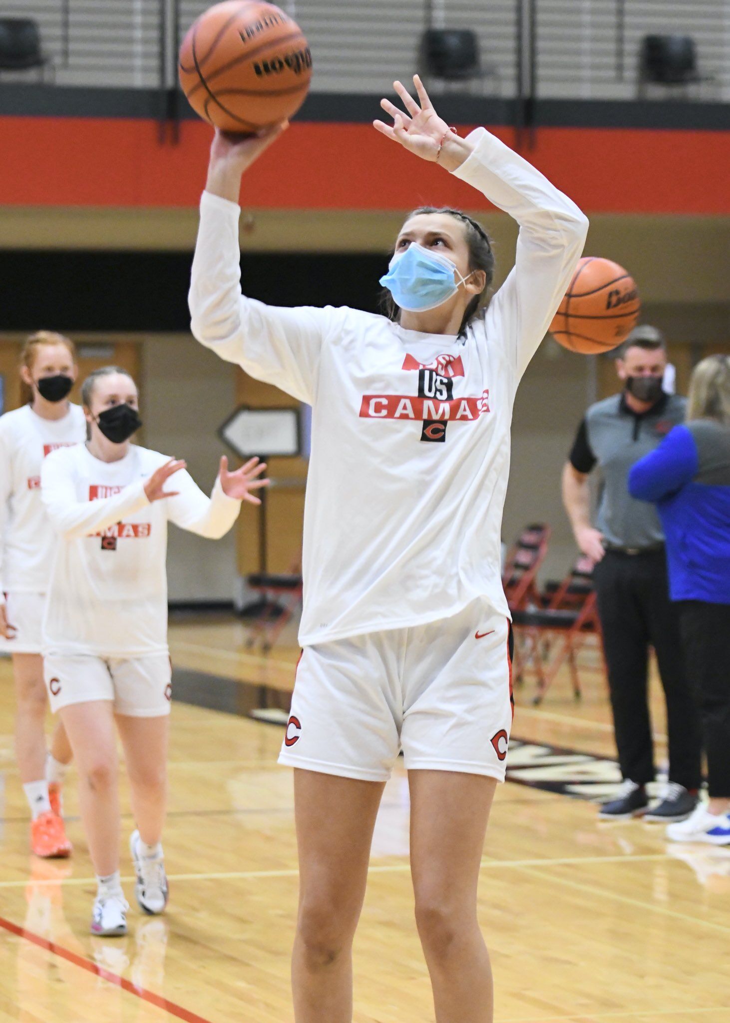 Reagan Jamison is one of five freshmen on the Camas girls basketball varsity team. The Papermakers are winning now and also have an eye on the future. Photo courtesy Kris Cavin