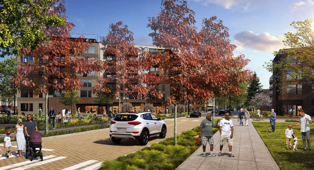 This artist's rendering is of Devine Road looking north. Image courtesy of city of Vancouver