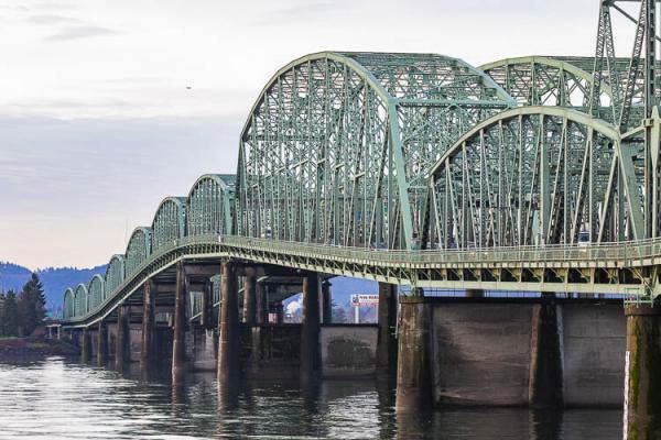 ODOT will close two lanes for two nights each on the northbound and southbound spans of the Interstate Bridge Monday through Thursday nights next week for work on the bridge cameras. File photo