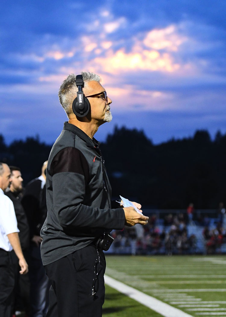 Jon Eagle has been a fixture on the Camas sideline for years. Monday, the school announced he resigned and is looking forward to becoming an assistant coach at Portland State University. Photo courtesy Kris Cavin
