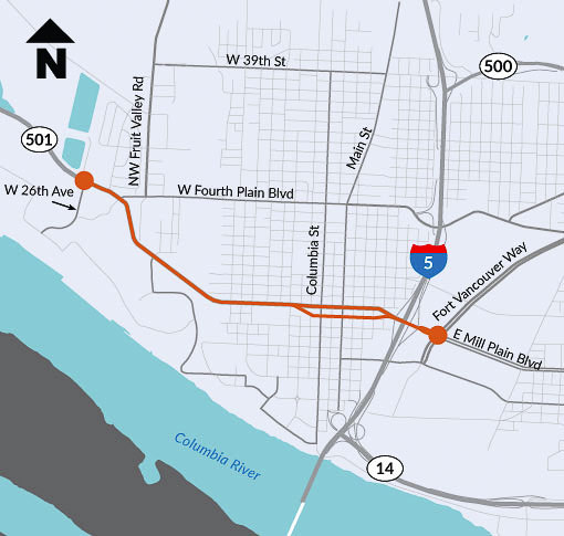 On Monday evening, Washington State Department of Transportation contractors will close lanes of SR 501 for work on two separate projects to repair pavement.