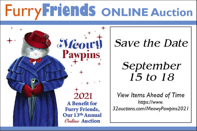 Furry Friends is hosting its 13th annual auction fundraiser. The organization’s volunteers made the decision to switch to an online auction this year, which will be held Sept. 15-18. There will be a lot of great items to bid on. Image courtesy of Furry Friends