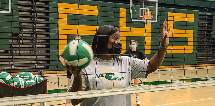 Nichelle Bethune is trying to build a family culture at Evergreen volleyball, a program that has always been special for her. Photo by Paul Valencia