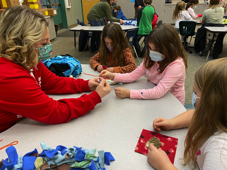 Cape Horn-Skye first grade students of Darcy Hickey and Nichol Yung participated in their annual holiday-inspired lesson that demonstrates the fun of giving while practicing an important skill along the way.