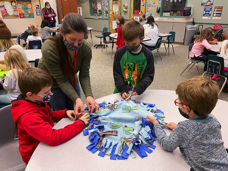 Cape Horn-Skye first grade students of Darcy Hickey and Nichol Yung participated in their annual holiday-inspired lesson that demonstrates the fun of giving while practicing an important skill along the way.