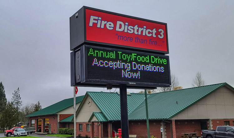 Clark County Fire District 3 is just a short walk from Hockinson Middle School. Hockinson students will deliver more than 7,000 items of food to the department on Friday. Photo by Paul Valencia