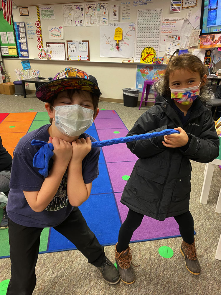 Cape Horn-Skye first grade students of Darcy Hickey and Nichol Yung participated in their annual holiday-inspired lesson that demonstrates the fun of giving while practicing an important skill along the way.