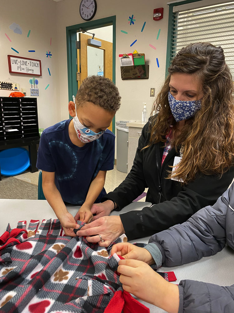 Orion Charles and Candice Meridith are shown here taking part in the holiday activities. Photo courtesy Washougal School District