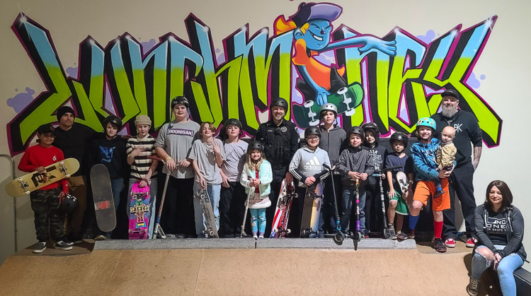 The Skate with a Cop night at Lunch Money Indoor Skate Park was a success, according to the park’s founders. Photo by Paul Valencia