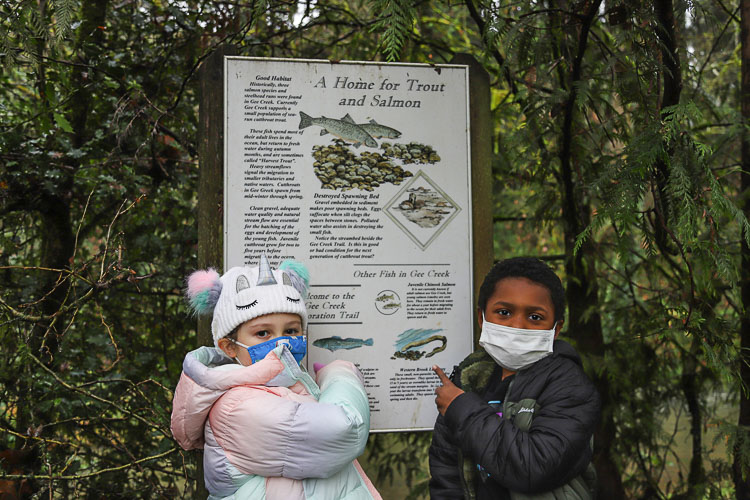 Students learned about the importance and long history of salmon in the Pacific Northwest. Photo courtesy Ridgefield School District