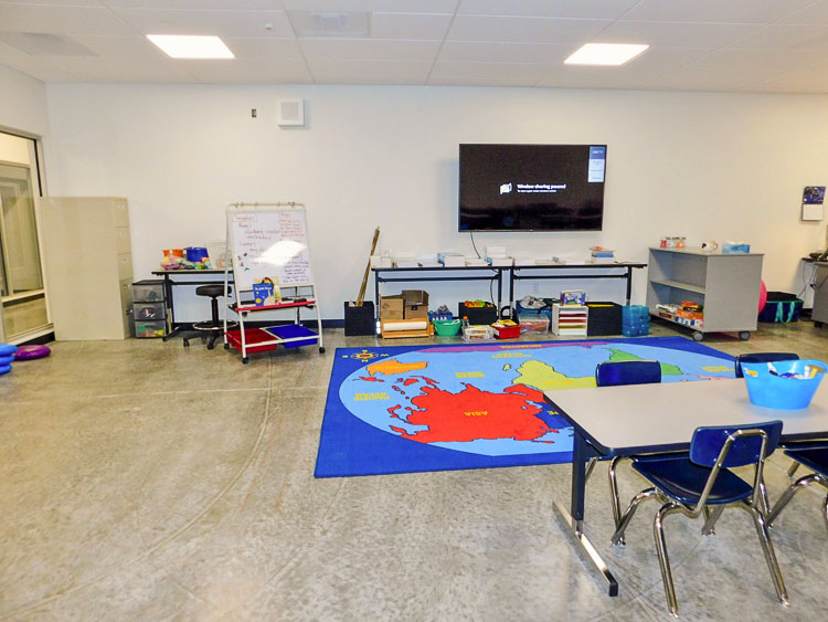 This K-3 classroom is ready to welcome students for activities. Photo courtesy Ridgefield School District
