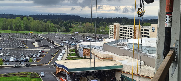 A view from the 10th floor of the hotel that is under construction at ilani. Photo by Paul Valencia