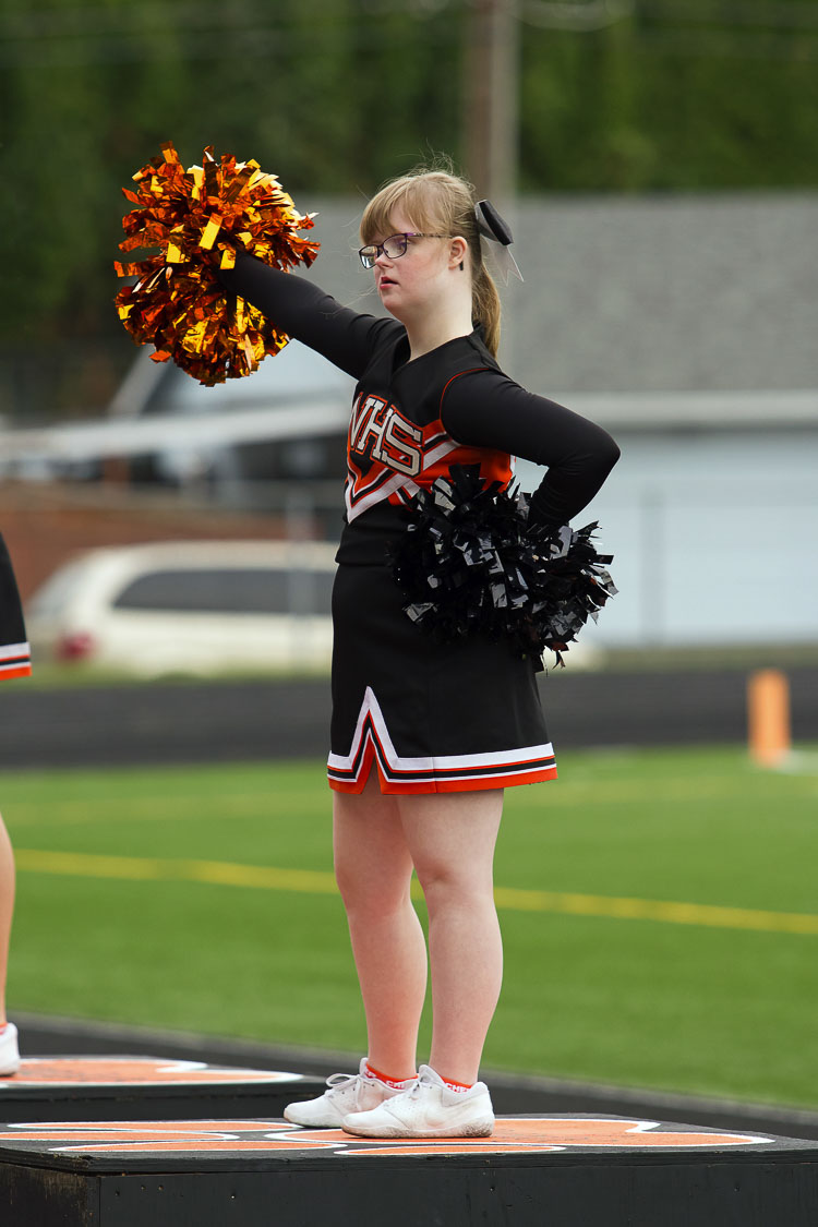 Unified athlete Suzanne Brown is shown here participating in cheerleading. Photo courtesy Washougal School District