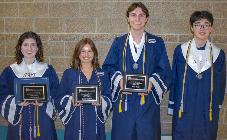 Scholarship winners are shown here (left to right): Claire Russell, Sophie Cadran, Jaden Davis and Michael Helde. Photo courtesy Skyview Scholarship Fund
