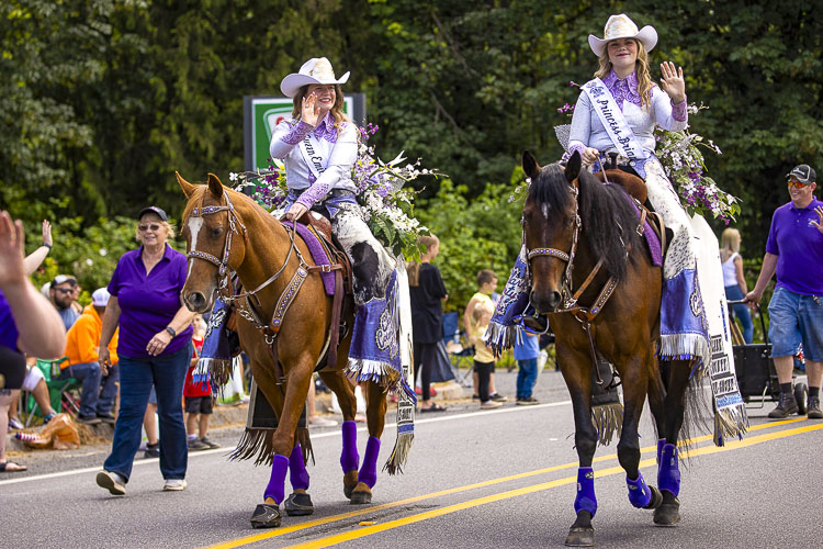 The Clark County Fair Equestrian Court (Emily Livingston and Briana Franklin) participated in Saturday’s parade. Photo by Mike Schultz