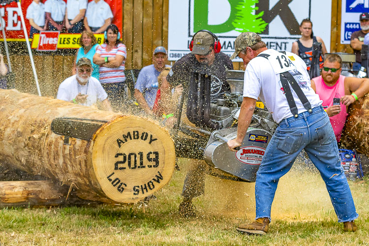 The Log Show, in the heart of logging country, is the main event of the Amboy Territorial Days Celebration. Mike Truong and Jeff Fetter are shown here in the 2019 competition. Photo by Mike Schultz