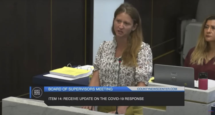 In tearful testimony before the San Diego County Board of Supervisors, a pediatric nurse rebuked the supervisor whose vaccine mandate led to her dismissal, preventing her from caring for children whom she charged were contracting myocarditis from the shots amid a cover-up.