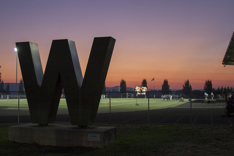 Woodland High School's stadium on Homecoming Night. Photo courtesy Woodland School District