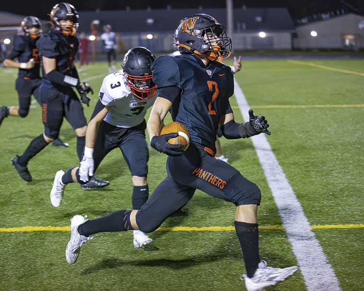 Liam Atkin and the Washougal Panthers are going on the road for the opening round of the Class 2A state football playoffs. Photo by Mike Schultz