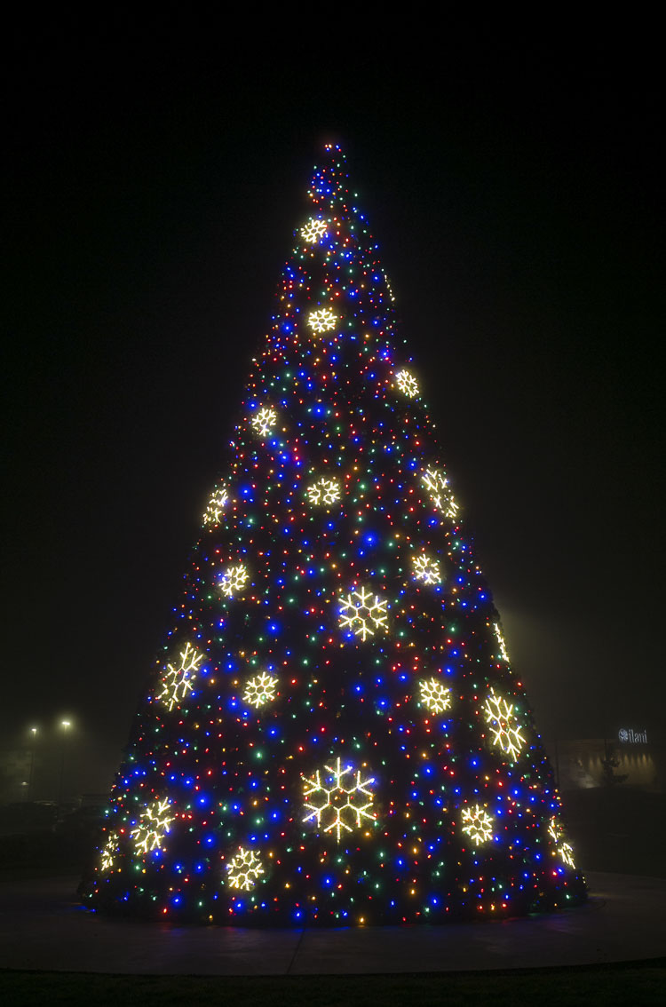 The holiday tree at ilani was lit up last week while the Cowlitz Indian Tribe honored non-profit organizations with $2.5 million in grants. Photo courtesy ilani