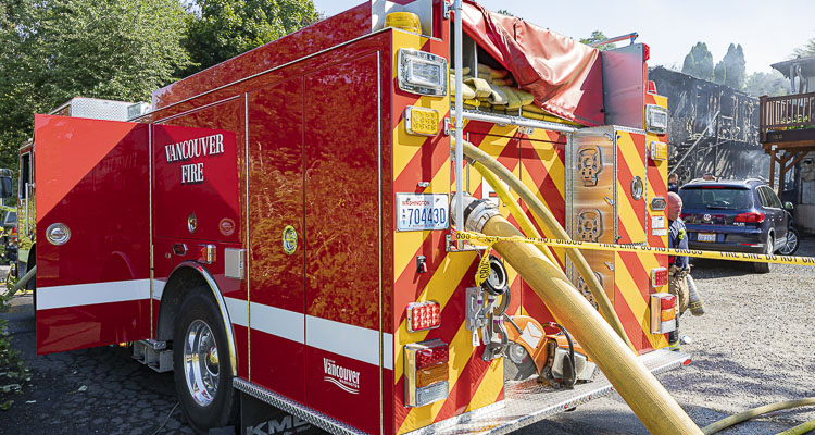 A fire in a detached garage at an unoccupied residence in Vancouver was extinguished early Monday morning.