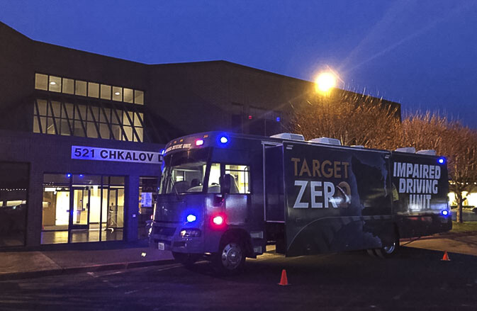 The Mobile Impaired Driving Unit will be on display at the Battle Ground Community Center on Saturday for the Night of 1000 Stars, an event to remember lives lost in traffic crashes. After the event, law enforcement officers will go on patrol in memory of those who lost their lives due to impairied driving. Photo courtesy Target Zero