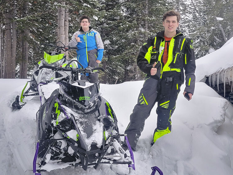 Wyatt Coiteux, foreground, was killed Saturday when he was swept off his snowmobile in an avalanche in Montana. Coiteux, 21, is a La Center High School graduate. He was snowmobiling with his younger brother Bryce when the accident occurred. Photo courtesy Coiteux family