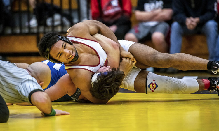 Alex Ford of Prairie, shown here last season, won a regional championship last week. He heads to Mat Classic this week as a defending state champion. Photo courtesy Tyler Mode