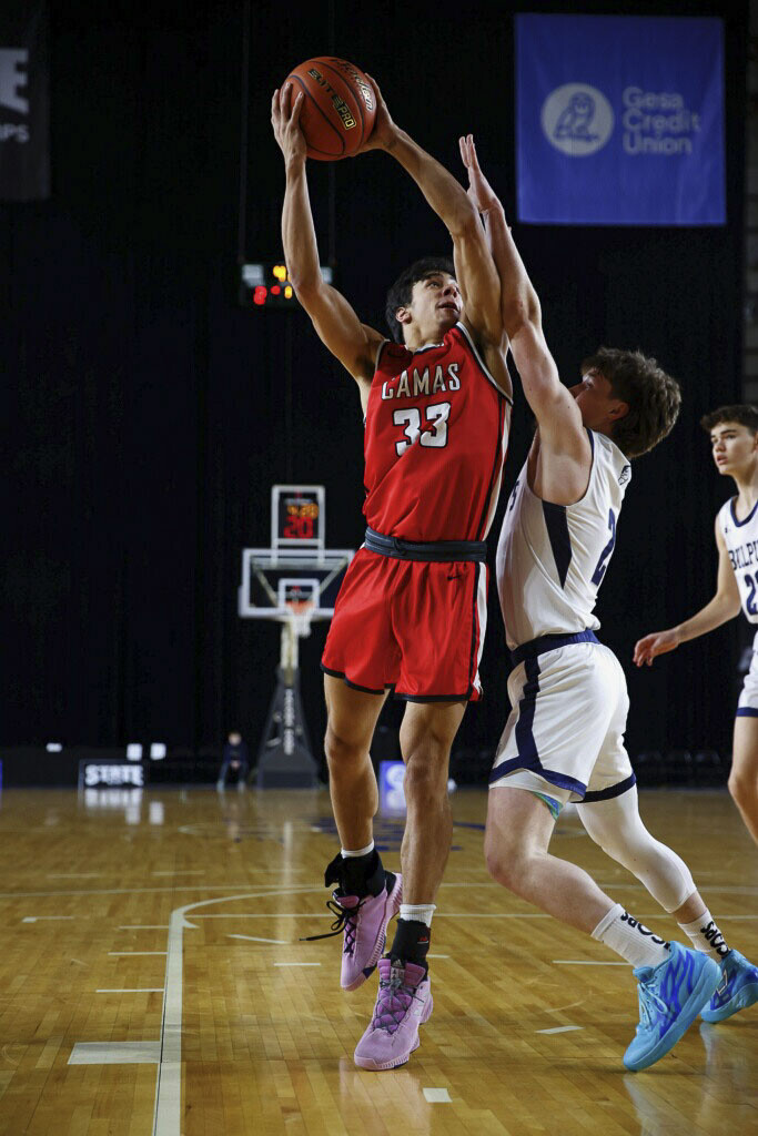 Jamison Carlisle had 19 points on 8-for-12 shooting in his final game with the Camas Papermakers. Photo courtesy Heather Tianen