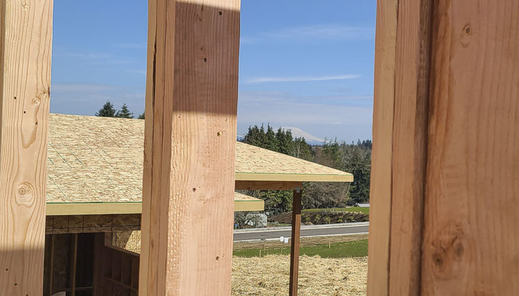 Mount St. Helens can be seen off in the distance from this construction site in Felida. This home will be one featured in the 2023 GRO Parade of Homes, coming in September. Photo by Paul Valencia