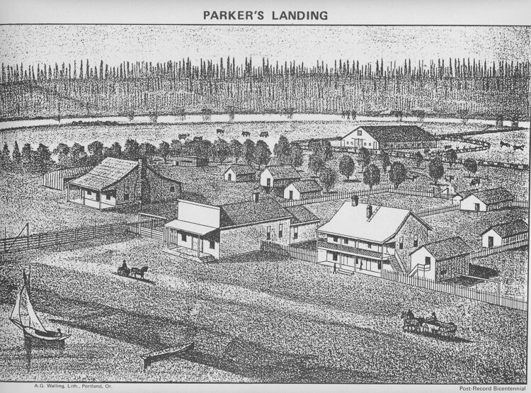 Parker’s Landing drawing. Photo courtesy of Two Rivers Heritage Museum