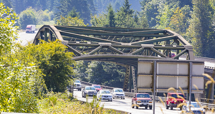 Northbound I-5 near Woodland will experience significant morning and afternoon delays on Thursday, April 20th due to repair work on the North Fork Lewis River Bridge, with the right lane closed and traffic merging into the center and left lanes.