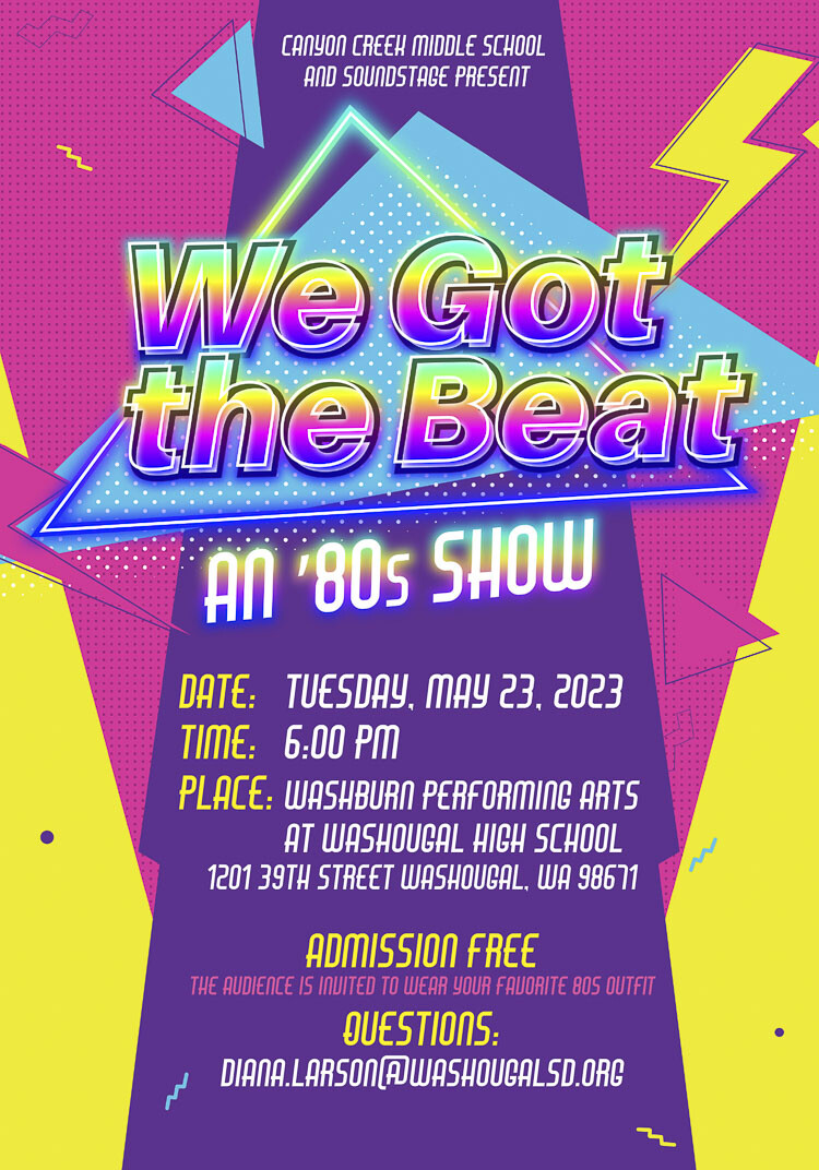 Poster for We Got the Beat musical production. Image courtesy Washougal School District