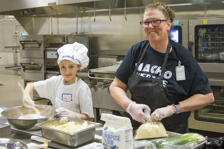 Lilli Tapani, a 4th grader, cooked her Cheesy Potatoes for the judges Downloadable file: Student finalists from Woodland's elementary schools competed by preparing their favorite breakfast recipe. Photo courtesy Woodland School District