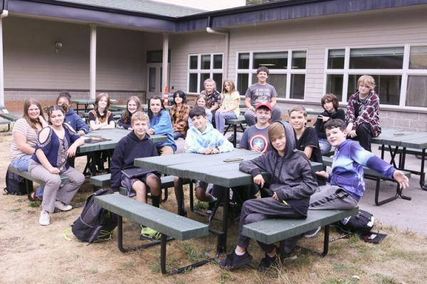 Students in Soundstage after school club at Canyon Creek Middle School in Washougal pose for a group photo. Photo courtesy Washougal School District
