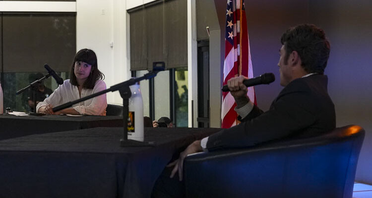 Democrat Congresswoman Marie Gluesenkamp Perez (left) is shown here during a debate with Republican Joe Kent last fall. Photo courtesy Joseph Gary