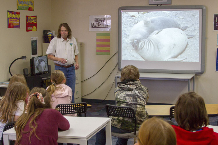 John Ford, Marine Biologist, taught Lewis River Academy students about the Pacific Northwest's native marine life. Photo courtesy Woodland School District